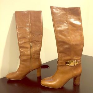 Tory Burch Cognac Belinda Knee High Boots